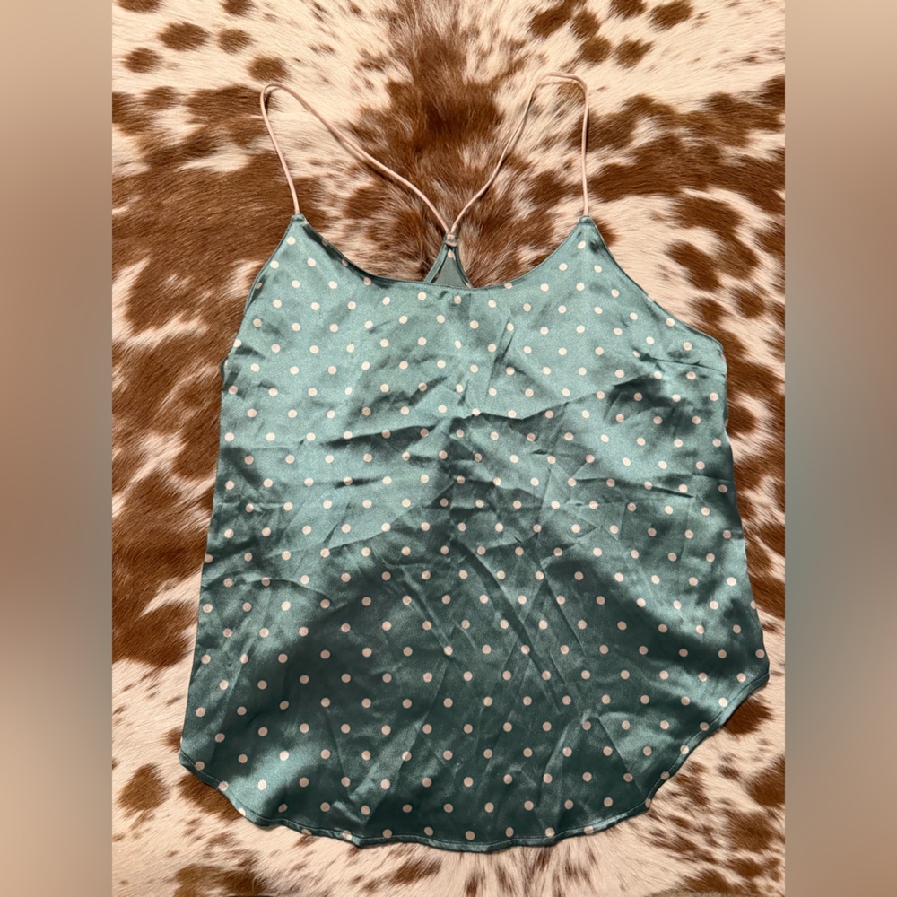 Victoria's Secret Teal Polka Dot Spaghetti Strap Top